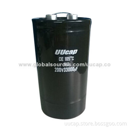 200V DC 33,000mfd Screw Terminal Aluminum Electrolytic Capacitor with 3,000 Hours Lifespan
